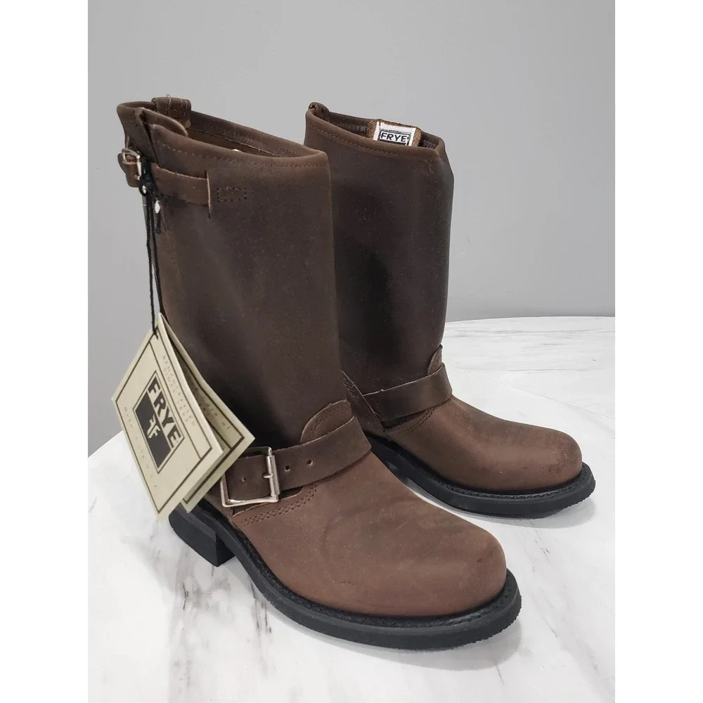 SIZE 5.5 Frye Womens Engineer 12 R 77400 Brown Mid Calf Motorcycle Boots Chore